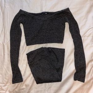 Grey Ribbed Fashion Nova Set (S)
